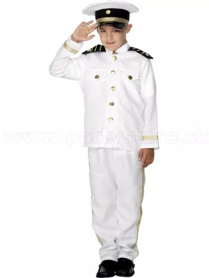 Kostým - KAPITÁN JR. ROYAL NAVY RANKS - biely, chlapčenský