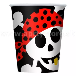 Poháre - PIRATE FUN - AHOY! - 266 ml, balenie 8 ks, papier