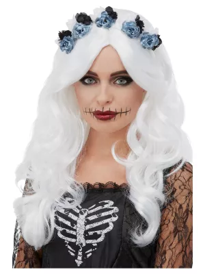 Parochňa - DAY OF THE DEAD - biela s kvetmi, dámska
