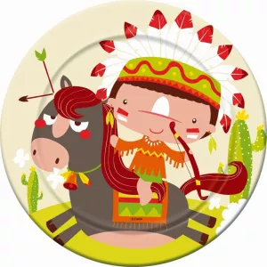 Taniere - INDIAN PARTY - priemer 23 cm, bal. 6 ks, papier