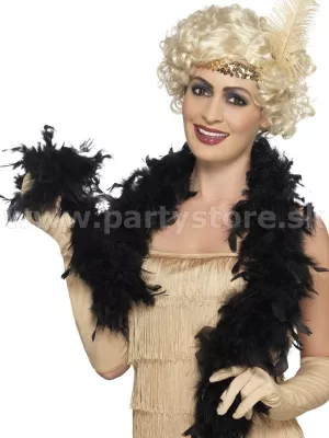 Boa - CHANDELLE - čierne, 50 gram. 150 cm, originál perie