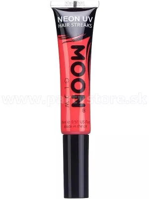 Špirála na vlasy - NEON UV MOON - ČERVENÁ, svieti pri UV, 15 ml