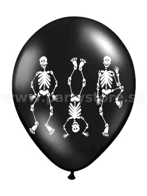 Balón pastel 30 cm - HALLOWEEN - KOSTRY - čierny, balenie 1 kus, latex