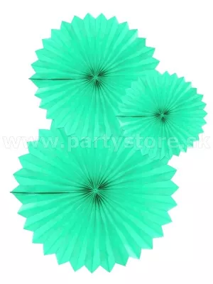 Dekorácie na zavesenie - ROZETY - svetlo mätové, 20 - 30 - 40 cm