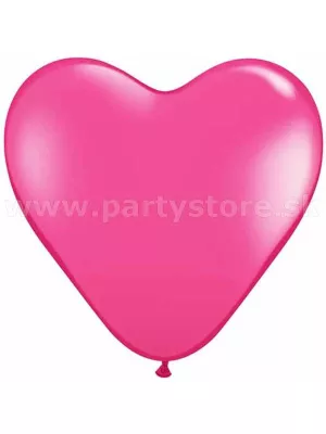 Balón pastel 26 cm - SRDCE TMAVO RUŹOVÉ -  latex