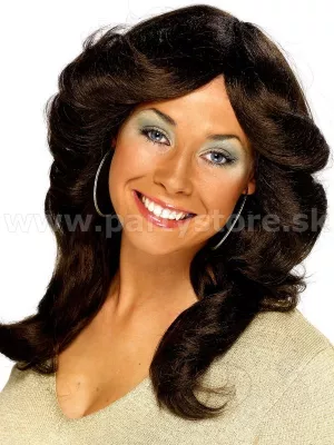 Parochňa - 70s FLICK - FRIDA FROM ABBA - hnedá, zvlnená, 60 cm
