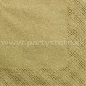Obrúsky - METALLIC - zlaté, 33 x 33 cm, trojvrstvové, 20 ks