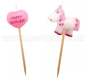 Sviečky - KONÍKY A SRDIEČKA - set 5 ks