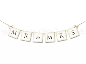 Banner - MR & MRS - 210 x 11 cm, kartónový papier