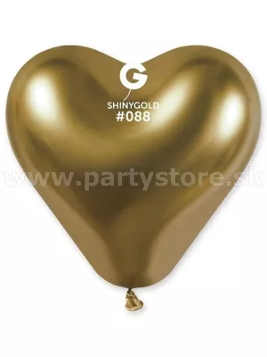 Balón chróm 30 cm - SRDCE - ZLATÉ - latex
