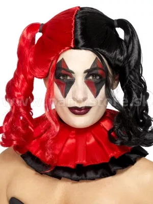 Parochňa - HARLEQUIN - červeno-čierna s copmi, dámska