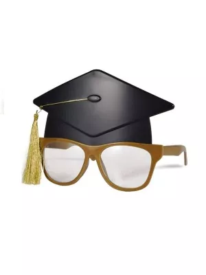 Okuliare - ABSOLVENT - čierno zlaté s ozdobným strapcom