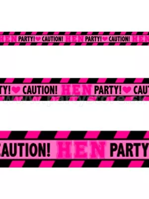 Páska vyznačovacia - HEN PARTY! CAUTION! - 900 x 6,5 cm, fólia