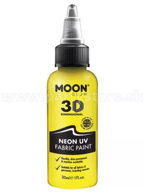 Farba na textil - NEON UV MOON - ŽLTÁ, svieti pri UV, 30 ml