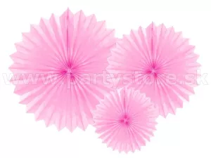 Dekorácie na zavesenie - ROZETY - ružové, 20 - 25 - 30 cm