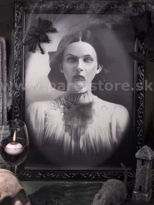 Portrét - VICTORIAN ZOMBIE - 36 x 48 cm, čierny rám, plast