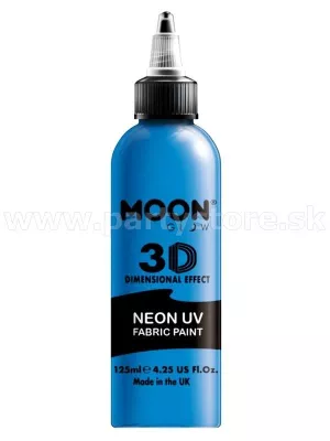 Farba na textil - NEON UV MOON - MODRÁ, svieti pri UV, 125 ml