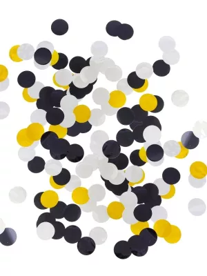 Konfety - GOLD & SILVER & BLACK MIX - fólia, priemer 2,5 cm, 18 gramov