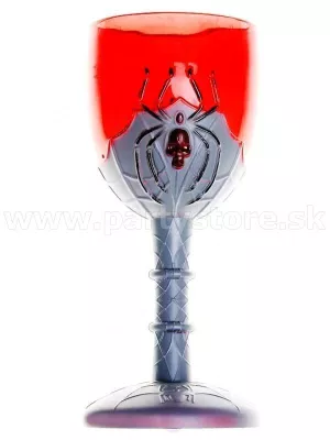 Pohár svietiaci – LED GOTHIC SPIDER – červený, 250 ml, akrylát