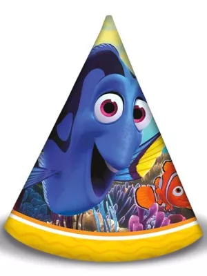 Klobúčiky - HĽADÁ SA DORY - 15 cm, bal. 6 ks, papier