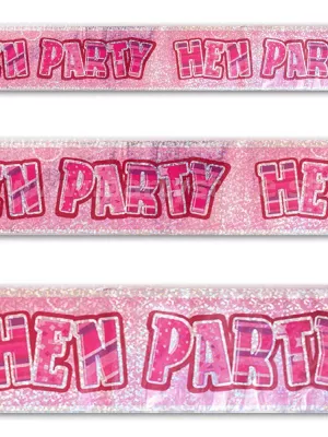 Banner - HEN PARTY - HOLOGRAPHIC - trblietavý, 360x13 cm, fólia