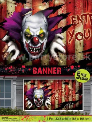 Banner - STRAŠIDELNÝ CIRKUS - VOJDI AK MÁŠ ODVAHU - 165 x 85 cm