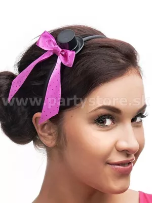 Čelenka - MINI CYLINDER - s ružovou stuhou