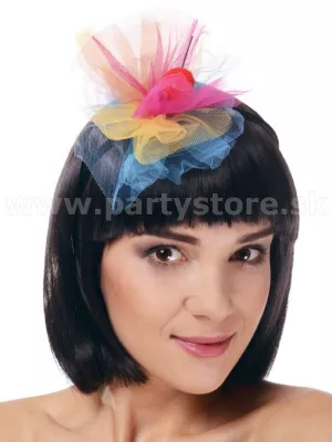 Čelenka - TUTU PARTY BOUTIQUE - farebný tylový košíček s višňou