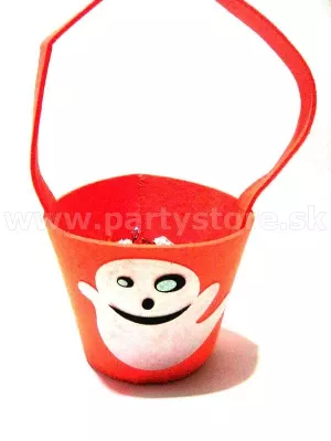 Košík - HALLOWEEN - DUCH - 12 x 15 cm, oranžový, plstený