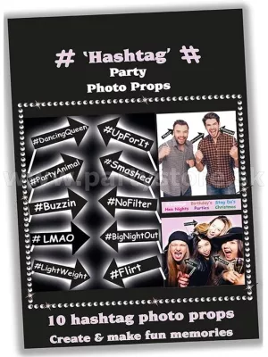 Rekvizity foto - HASHTAG - balenie 10 ks, kartónový papier