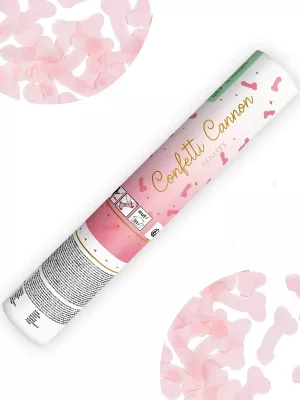 Konfety vystreľovacie - PENIS - 20 cm tuba, svetloružové penisy, papier