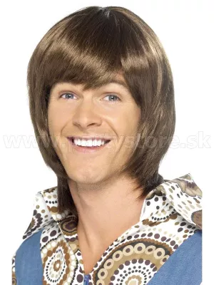 Parochňa - 70s HEARTTHROB STYLE - hnedá, krátka 34 cm, pánska