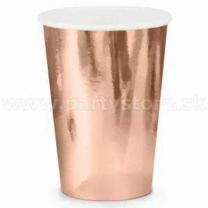 Poháre - METALLIC - ružovo zlaté, 220 ml, bal. 6 ks, papier