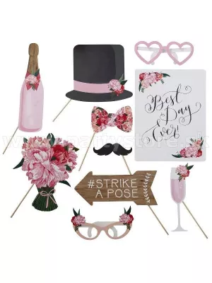 Rekvizity foto - SVADBA - NAJLEPŠÍ DEŇ ! - bal. (set) 10 kusov