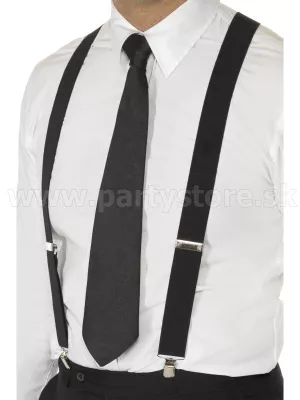 Traky - 3 CLIP ELASTIC - čierne, nastaviteľné, šírka 3 cm