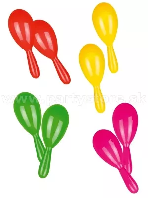 Maracas - NEON PLASTIC - 19 cm, balenie 2 ks, plast
