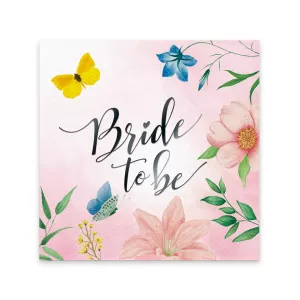 Obrúsky - BRIDE TO BE FLOWERS - 33 x 33 cm, 10ks, papier