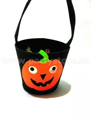 Košík - HALLOWEEN - TEKVICA - 12 x 15 cm, čierny, plstený