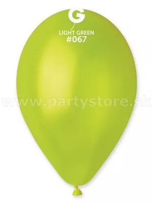 Balón metal 30 cm - ZELENÝ - SVETLÝ - balenie 1 kus, latex