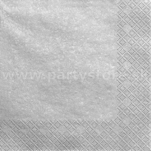 Obrúsky - METALLIC - strieborné, 33 x 33 cm, trojvrstvové, 20 ks