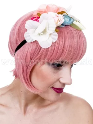 Čelenka - BOHO FESTIVAL CHIC - viacfarebná, veľké kvety, dámska