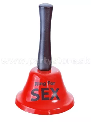 Zvonček - RING FOR SEX - MEDIUM, červený, kovový