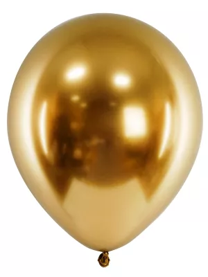 Balón chróm 30 cm - ZLATÝ – SIMPLY FUN - balenie 1 kus, latex
