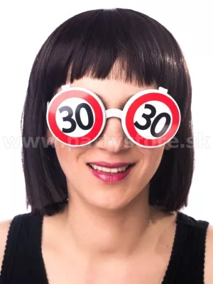 Okuliare narodeninové - 30 ROKOV - bielo červené, plast, unisex