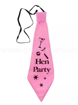 Viazanka - HEN PARTY - bledoružová s čiernou potlačou