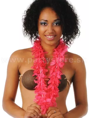 Veniec náhrdelník - HAWAII LUX - tmavoružový (magenta) dĺžka 100 cm