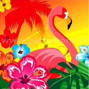 Obrúsky - HAWAIIAN FLAMINGO - 33 x 33 cm, bal. 12 ks