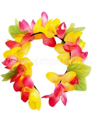 Čelenka - HAWAIIAN MOANA - kvetinová, oranžovo - ružová
