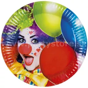 Taniere - KLAUN PARTY - priemer 23 cm, bal. 6 ks, papier