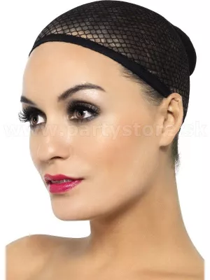 Čiapka pod parochňu - STRETCH MESH - čierna sieťovaná elastická